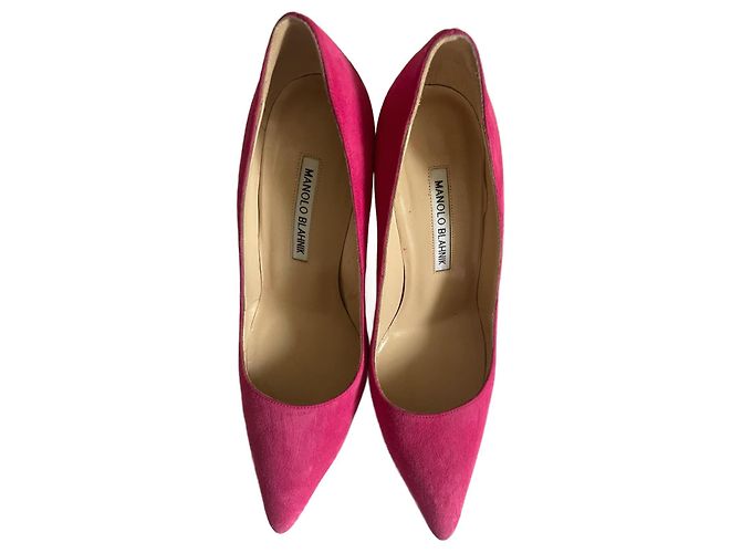 Décolleté Manolo Blahnik BB 105 in camoscio fucsia Fuschia - vista 4