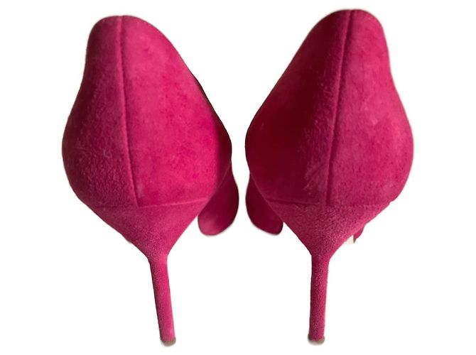 Décolleté Manolo Blahnik BB 105 in camoscio fucsia Fuschia - vista 5