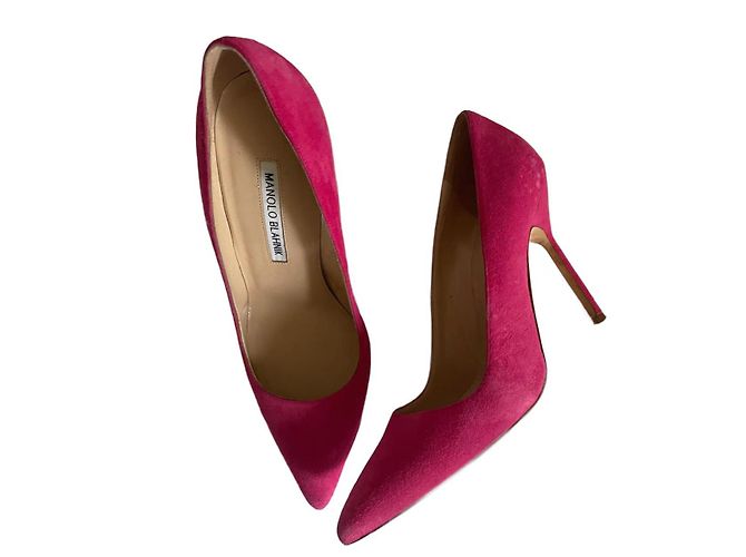 Décolleté Manolo Blahnik BB 105 in camoscio fucsia Fuschia - vista 6