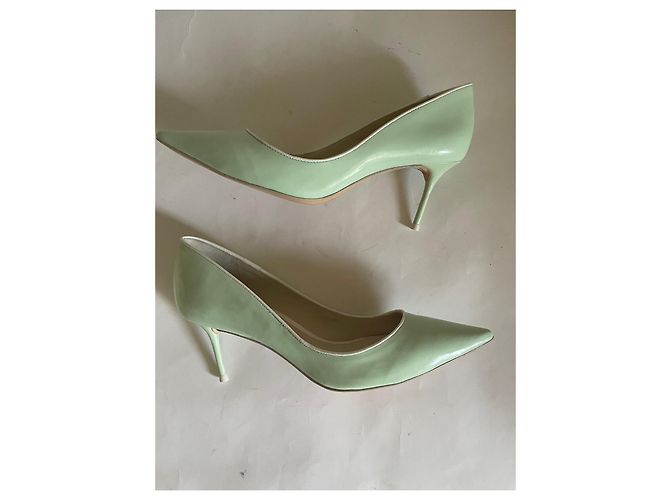 Sophia Webster Lola Pipe Mint 70 Absatz Schuhe Weiß Hellgrün Lackleder - Ansicht 11