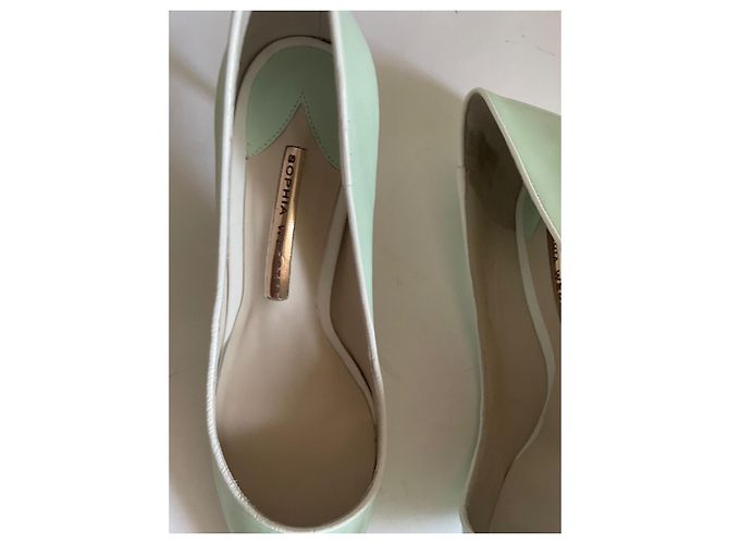 Sophia Webster Lola Pipe Mint 70 Absatz Schuhe Weiß Hellgrün Lackleder - Ansicht 12