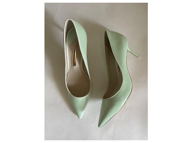 Sophia Webster Lola Pipe Mint 70 Absatz Schuhe Weiß Hellgrün Lackleder - Ansicht 13