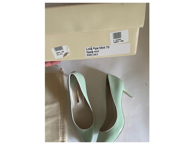 Sophia Webster Lola Pipe Mint 70 Absatz Schuhe Weiß Hellgrün Lackleder - Ansicht 5