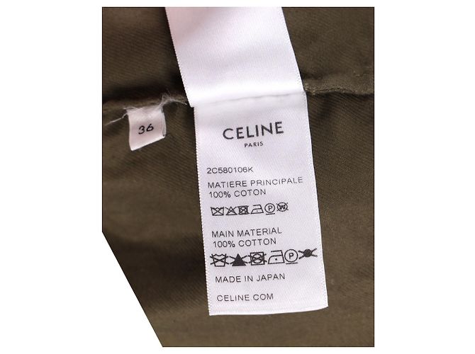 Céline Camisa corta con botones de estilo militar Celine en algodón caqui - vista 7