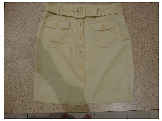 Jc De Castelbajac Gerader Rock aus Baumwolle Beige - Ansicht 5
