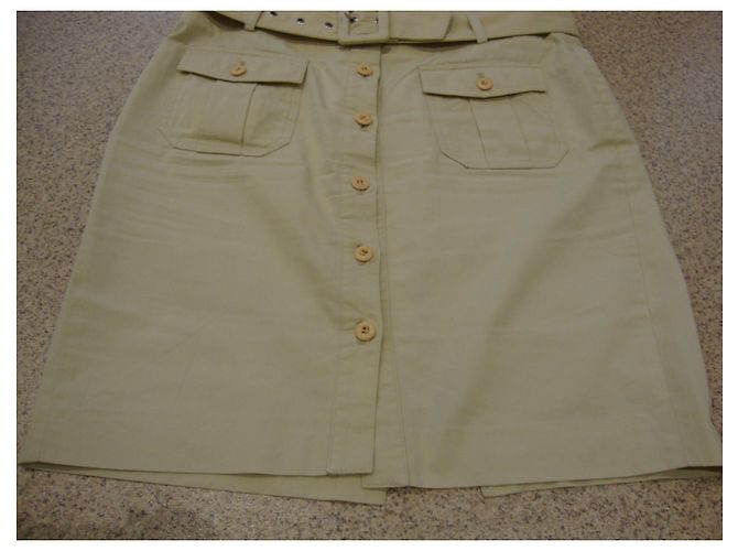 Jc De Castelbajac Gerader Rock aus Baumwolle Beige - Ansicht 7