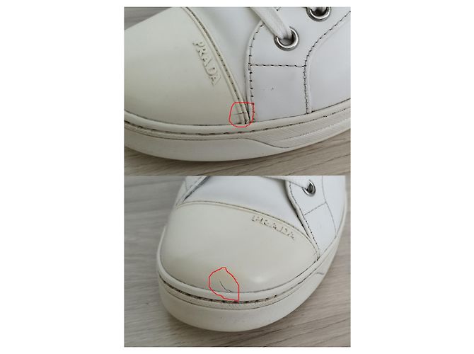 Sneakers Prada in pelle bianca Bianco - vista 12