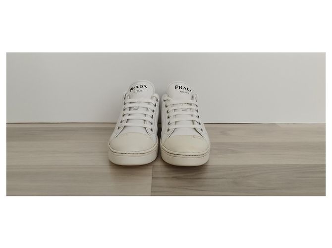 Sneakers Prada in pelle bianca Bianco - vista 3