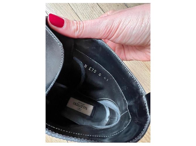 Autre Marque Botas de piel negras talla 41 Negro - vista 5