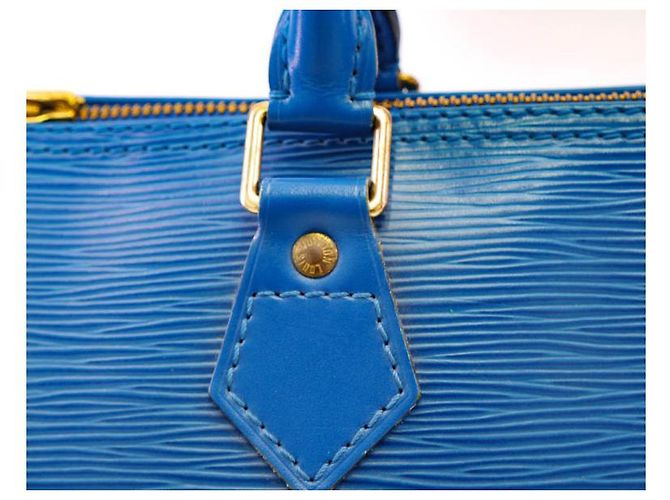 Louis Vuitton Speedy 30 pelle epi vintage toledo blu - vista 13