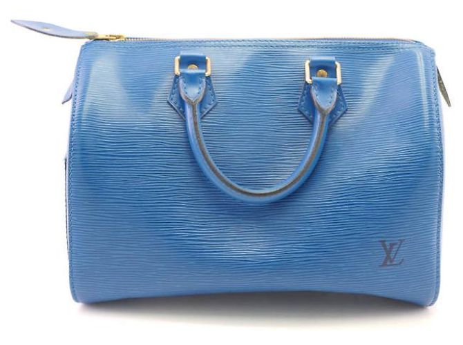 Louis Vuitton Speedy 30 pelle epi vintage toledo blu - vista 14