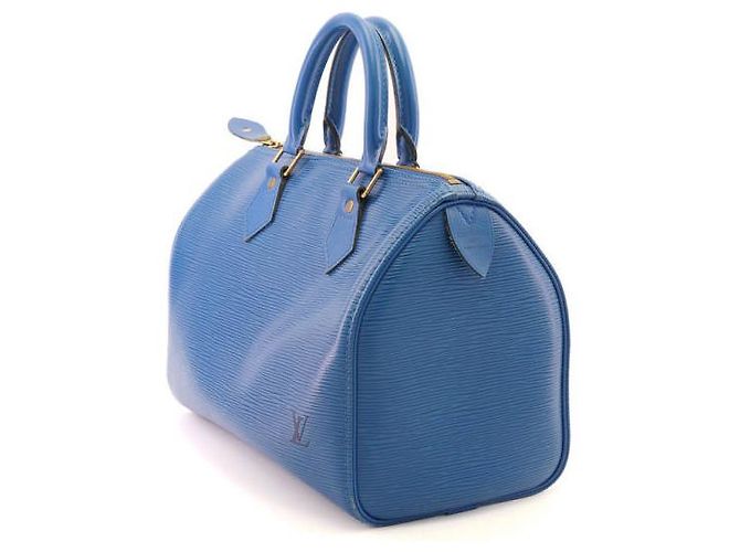 Louis Vuitton Speedy 30 pelle epi vintage toledo blu - vista 15