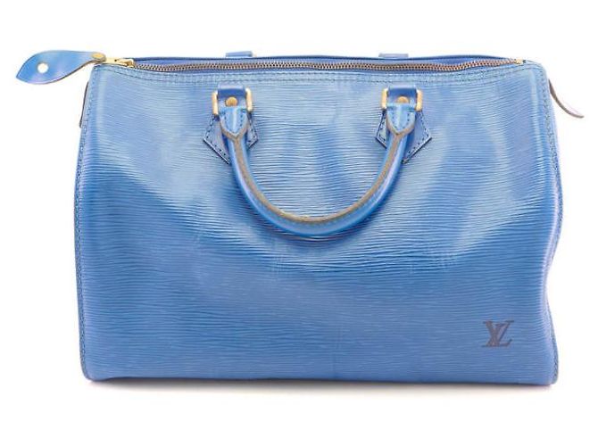Louis Vuitton Speedy 30 pelle epi vintage toledo blu - vista 2