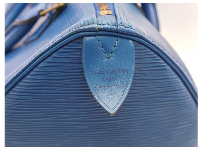 Louis Vuitton Speedy 30 pelle epi vintage toledo blu - vista 5