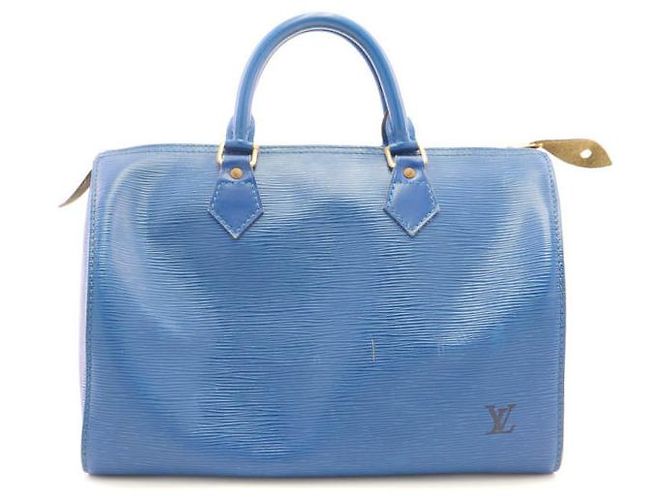 Louis Vuitton Speedy 30 pelle epi vintage toledo blu - vista 6