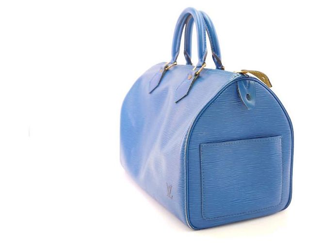 Louis Vuitton Speedy 30 pelle epi vintage toledo blu - vista 8