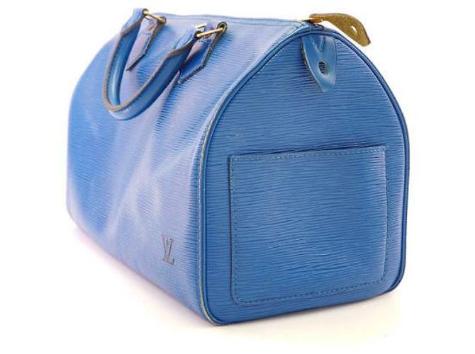 Louis Vuitton Speedy 30 pelle epi vintage toledo blu - vista 9
