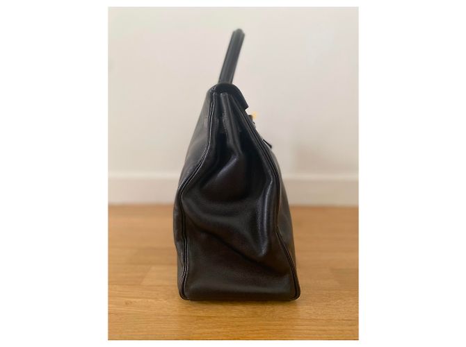 Kelly Borsa Hermès in pelle nera 35cm Nero - vista 4
