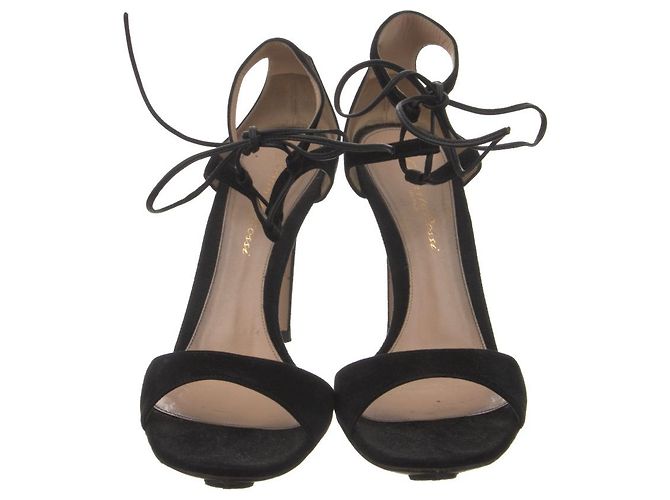 Sandali Gianvito Rossi in scamosciato nero - vista 3