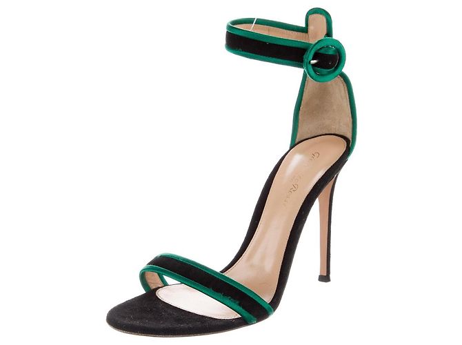 Sandali Gianvito Rossi in scamosciato nero - vista 2
