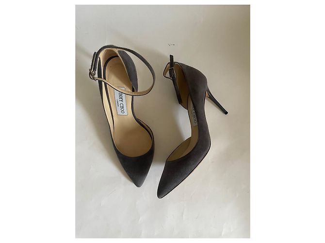 Jimmy Choo Absatzschuhe Wildleder Dunkelgrau Anthrazitgrau - Ansicht 2