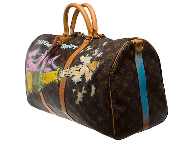 LOUIS VUITTON Keepall Bag in Brown Canvas - 101244 - view 3