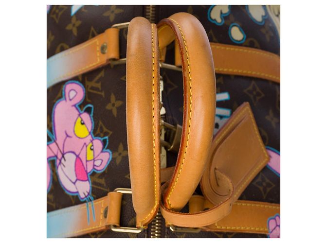 LOUIS VUITTON Keepall Bag in Brown Canvas - 101244 - view 8