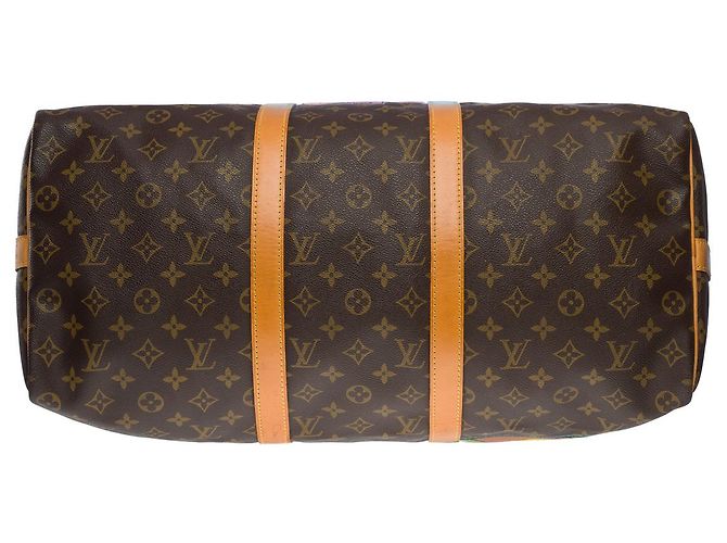 LOUIS VUITTON Keepall Bag in Brown Canvas - 101244 - view 9