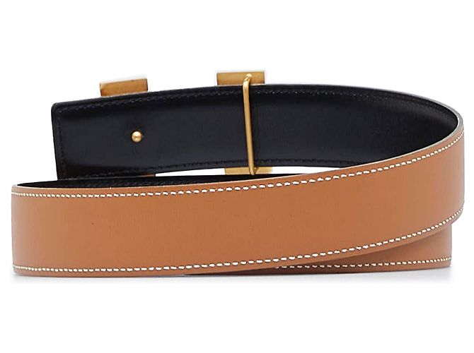 Hermès Cinturón Constance reversible Hermes marrón Castaño - vista 3