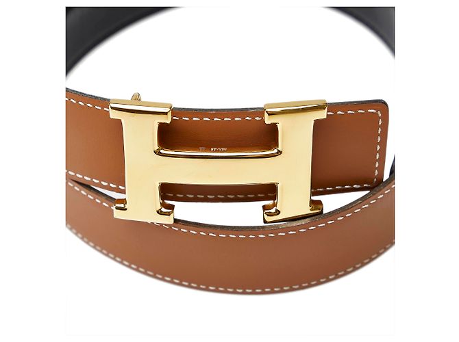 Hermès Cinturón Constance reversible Hermes marrón Castaño - vista 4