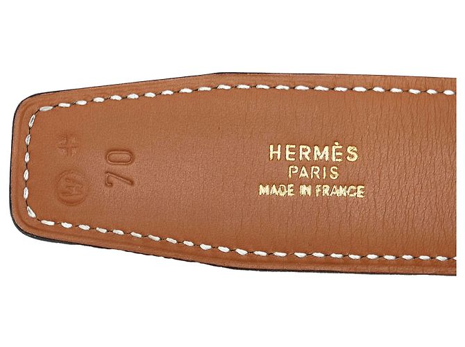 Hermès Cinturón Constance reversible Hermes marrón Castaño - vista 7