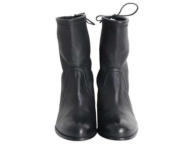 Stuart Weitzman Botines Shorty en Cuero Negro - vista 2