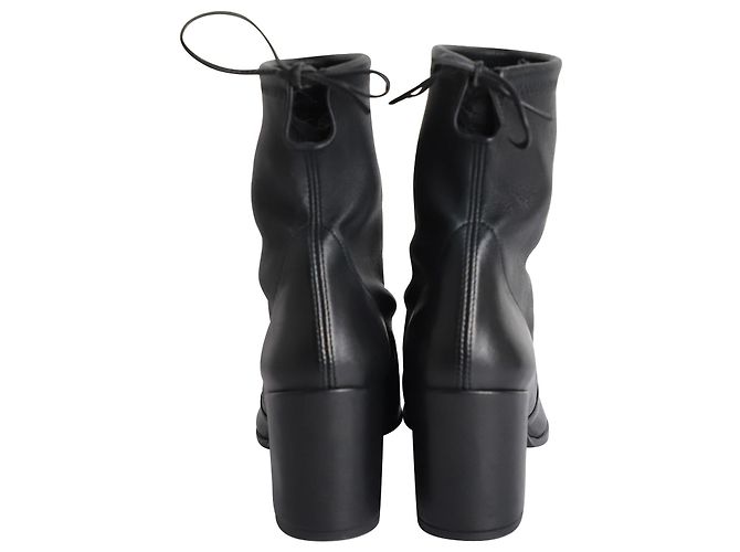 Stuart Weitzman Botines Shorty en Cuero Negro - vista 4