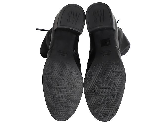 Stuart Weitzman Botines Shorty en Cuero Negro - vista 6