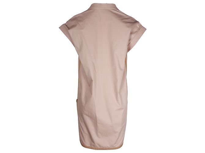 Trim Hermès Vestido túnica Hermes con ribetes de cuero en algodón rosa - vista 3