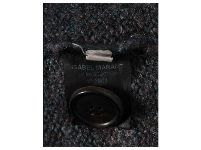 Isabel Marant Cardigan oversize con scollo a V in mohair grigio - vista 5