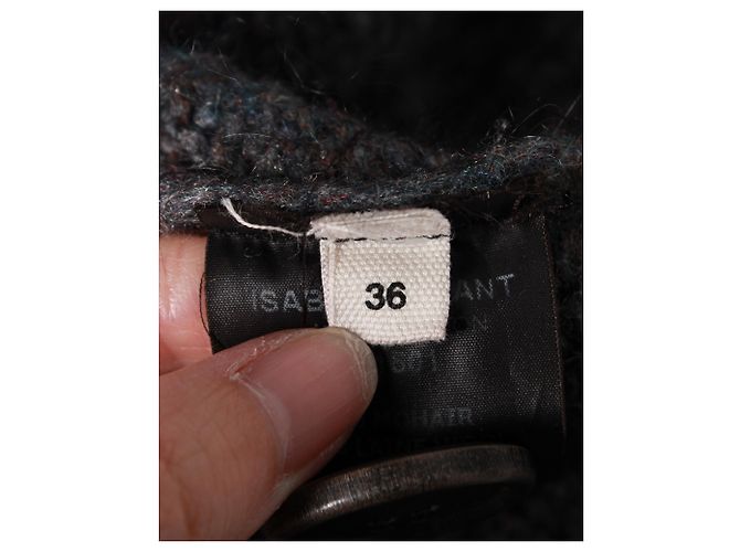 Isabel Marant Cardigan oversize con scollo a V in mohair grigio - vista 6