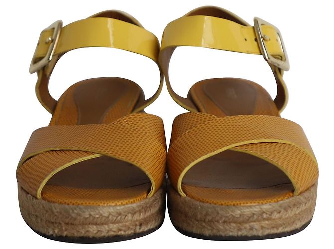 Fendi Cross Ankle Strap Sandals in Multicolor Patent Leather - view 2