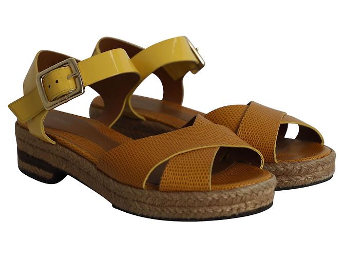 Fendi Cross Ankle Strap Sandals in Multicolor Patent Leather - view 3