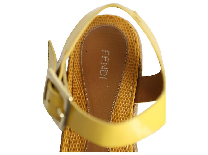 Fendi Cross Ankle Strap Sandals in Multicolor Patent Leather - view 7