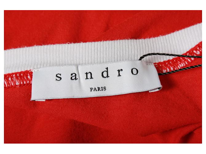 Top de manga larga Sandro de algodón rojo Roja - vista 4