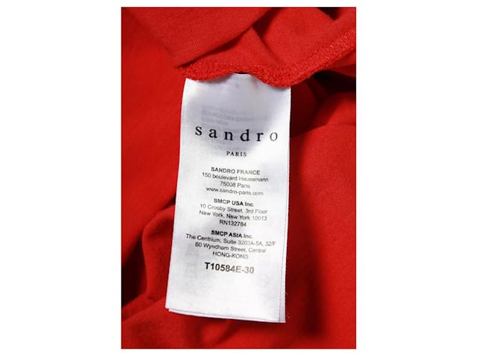 Top de manga larga Sandro de algodón rojo Roja - vista 5