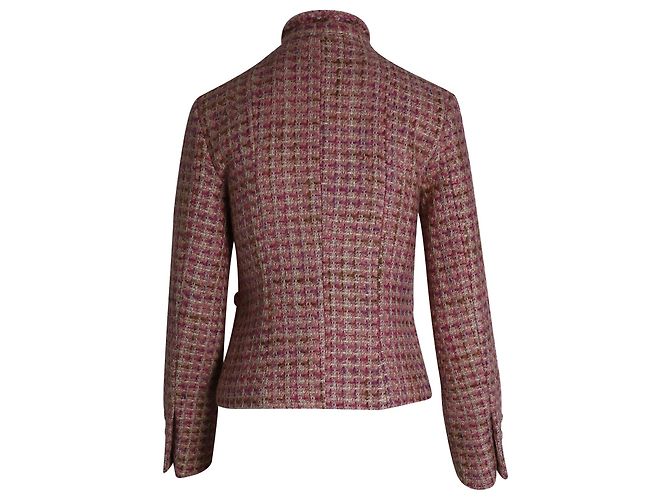 Timeless Chanel-gefütterte Tweed-Jacke aus rosa Wolle Pink - Ansicht 2