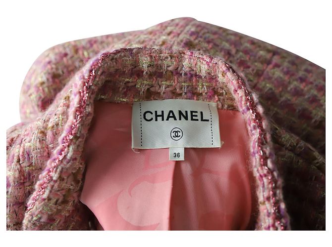 Timeless Chanel-gefütterte Tweed-Jacke aus rosa Wolle Pink - Ansicht 4
