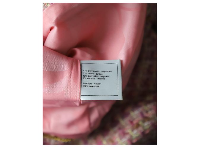 Timeless Chanel-gefütterte Tweed-Jacke aus rosa Wolle Pink - Ansicht 5