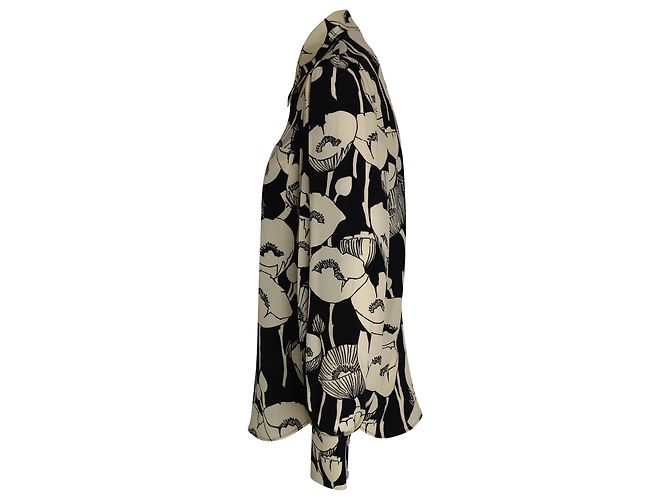 Gucci Hemd mit Mohnblumen-Print aus mehrfarbiger Seide - Ansicht 2