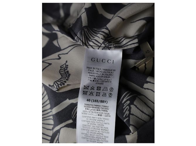 Gucci Hemd mit Mohnblumen-Print aus mehrfarbiger Seide - Ansicht 5
