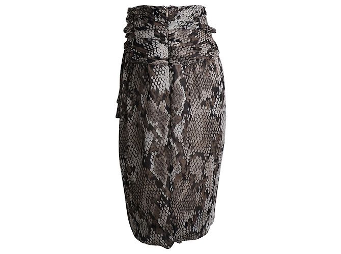 Moschino Cheap And Chic Gonna Stampa Serpente in Seta Stampa Animalier - vista 2