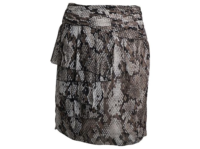 Moschino Cheap And Chic Gonna Stampa Serpente in Seta Stampa Animalier - vista 3