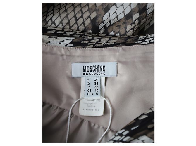 Moschino Cheap And Chic Gonna Stampa Serpente in Seta Stampa Animalier - vista 4